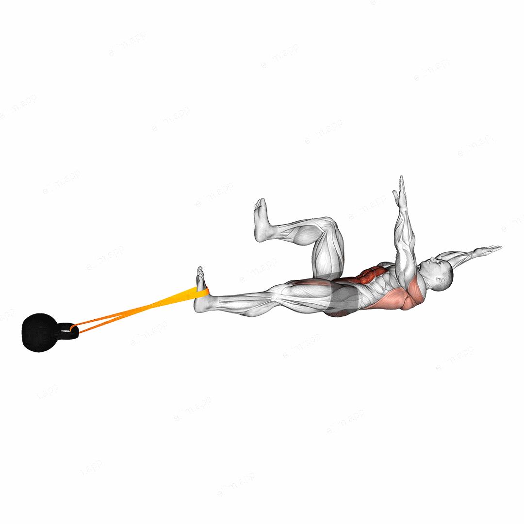 Banded Lower Body Dead Bug exercise targeting Waist
