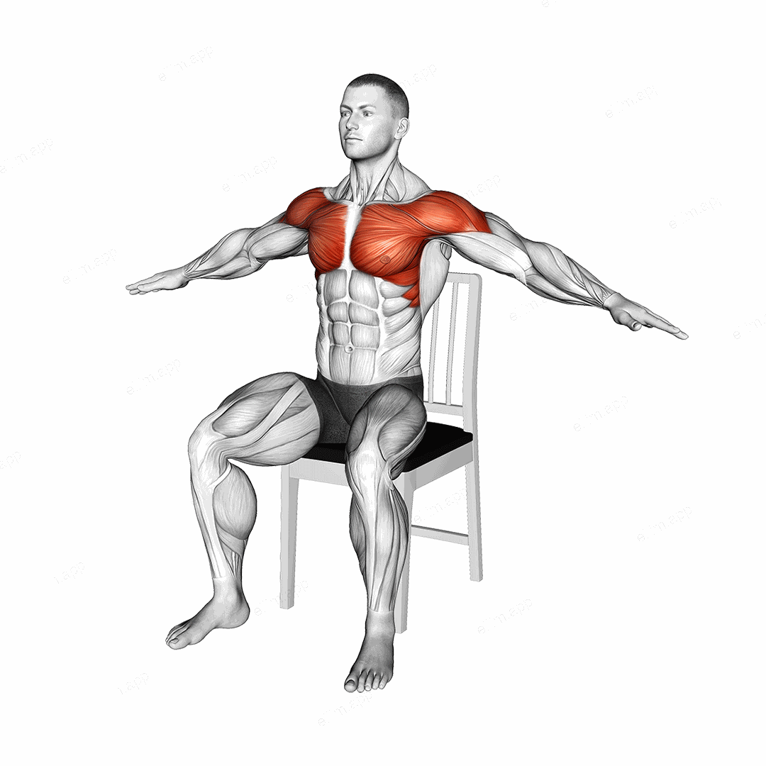 Seated Underhand Arm Circle on a Chair exercise targeting Shoulders