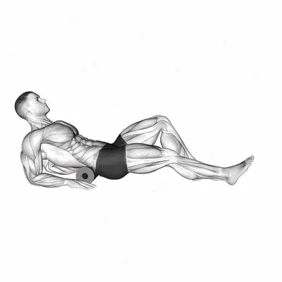 Roll Ball Lower Back exercise targeting Hips and Erector Spinae