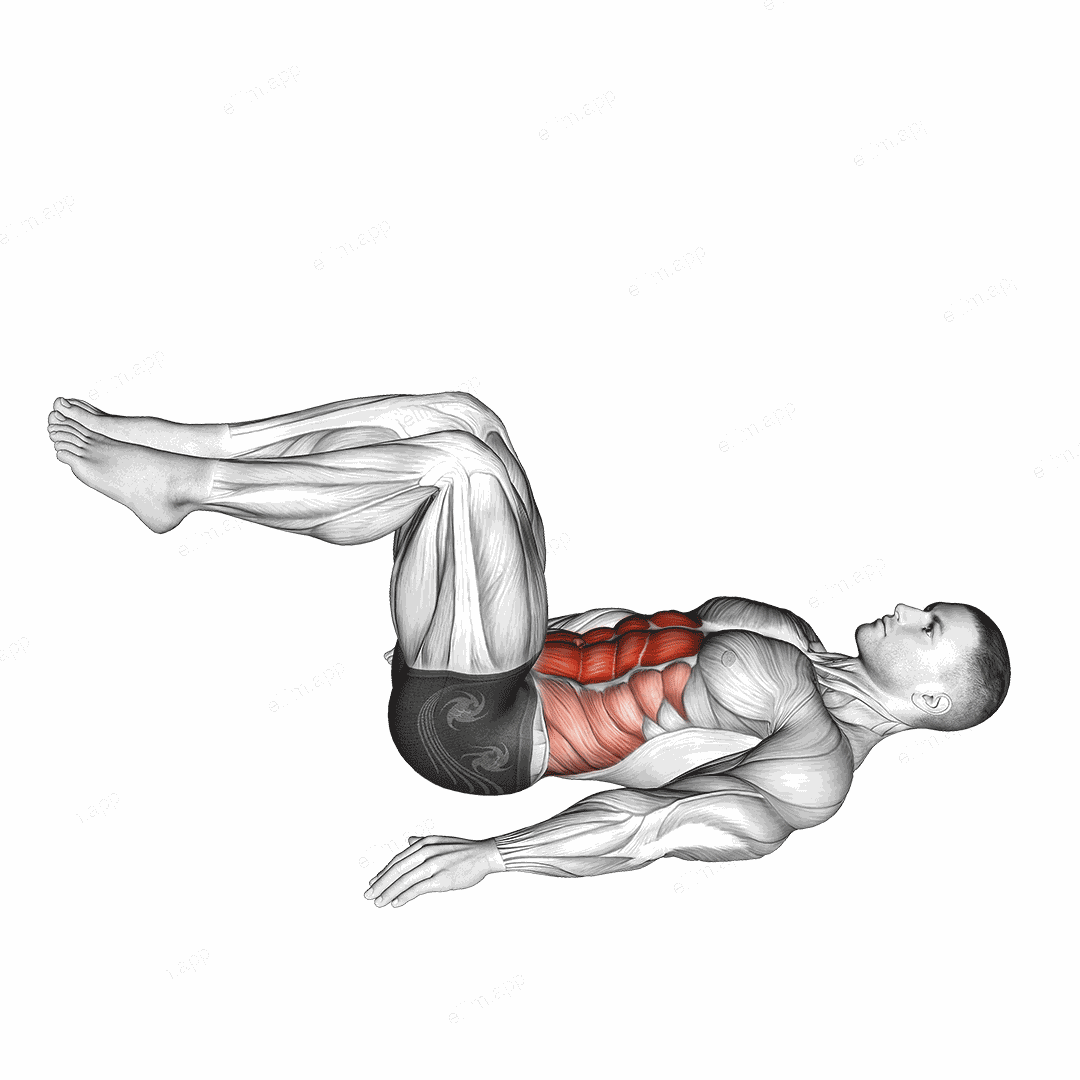 Reverse Crunch exercise targeting Waist and Rectus Abdominis