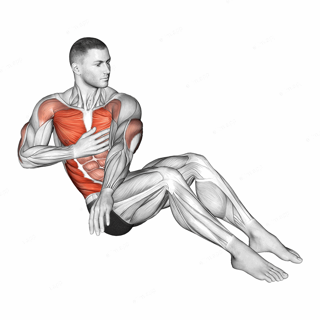 V Sit Cross Punch exercise targeting Waist and Obliques