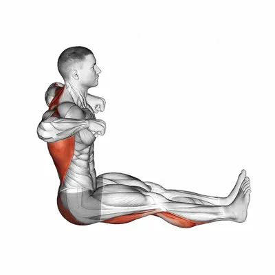 Rowing Boat Yoga Pose exercise targeting Stretching