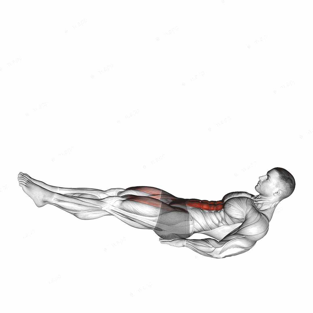 Alternate Leg Raise with Head-up exercise targeting Waist and Iliopsoas