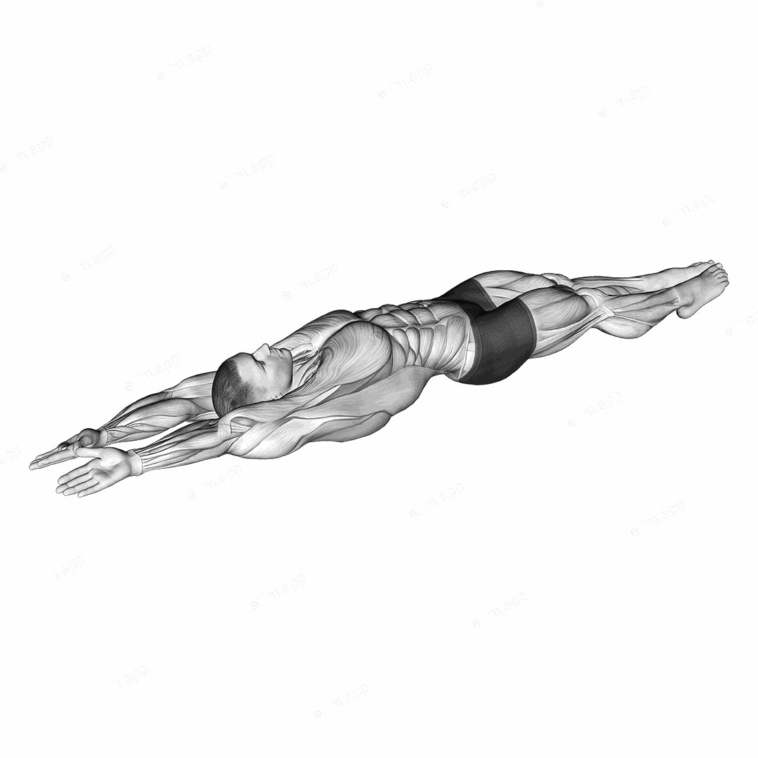 Lying whole body stretch exercise targeting Back