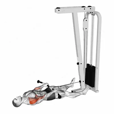 Cable Lying Upright Row exercise targeting Shoulders