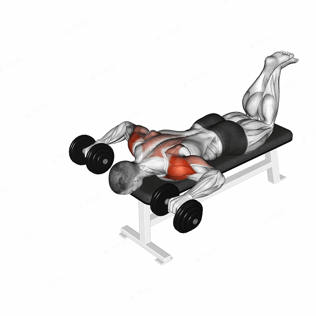 Dumbbell Face Down Lying Shoulder Press exercise targeting Shoulders