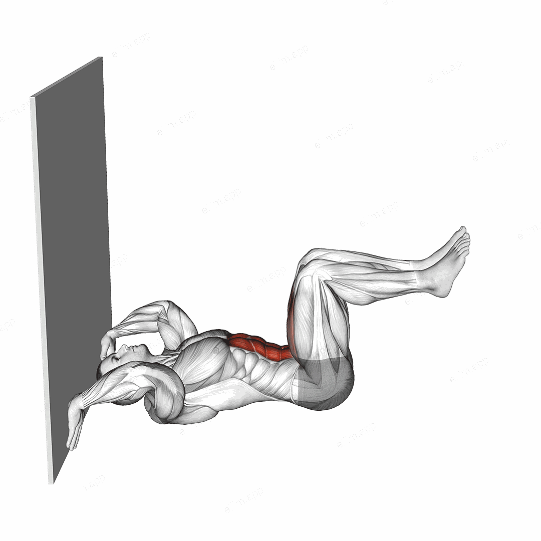 Wall Press Heel Tap exercise targeting Hips