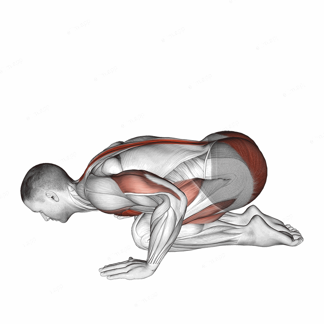 Push-up in Child Pose exercise targeting Chest
