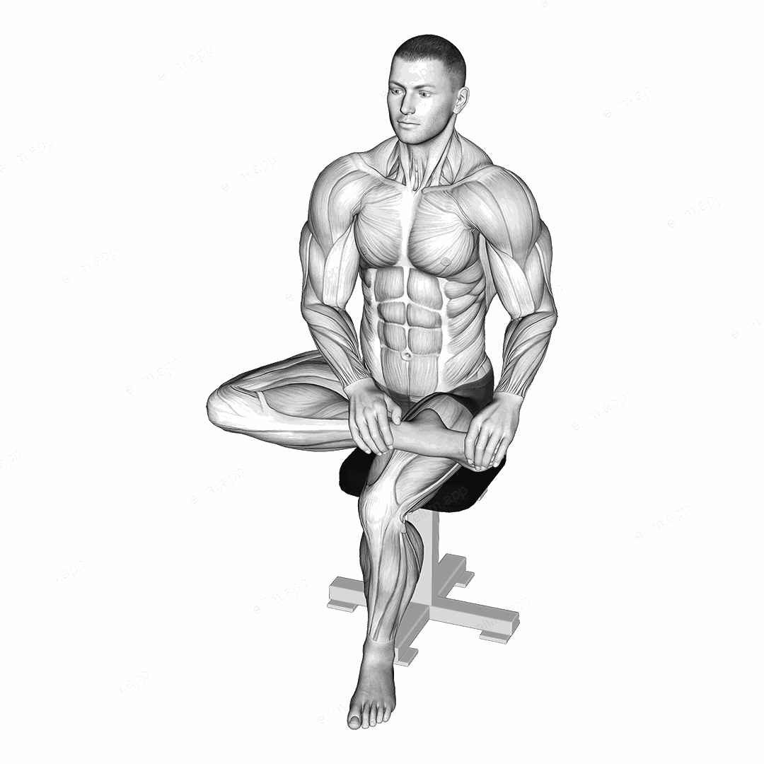 Seated Toe Extensor And Foot inverter stretch exercise targeting Calves