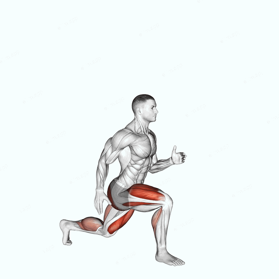 Lunge with Jump exercise targeting Thighs and Gluteus Maximus