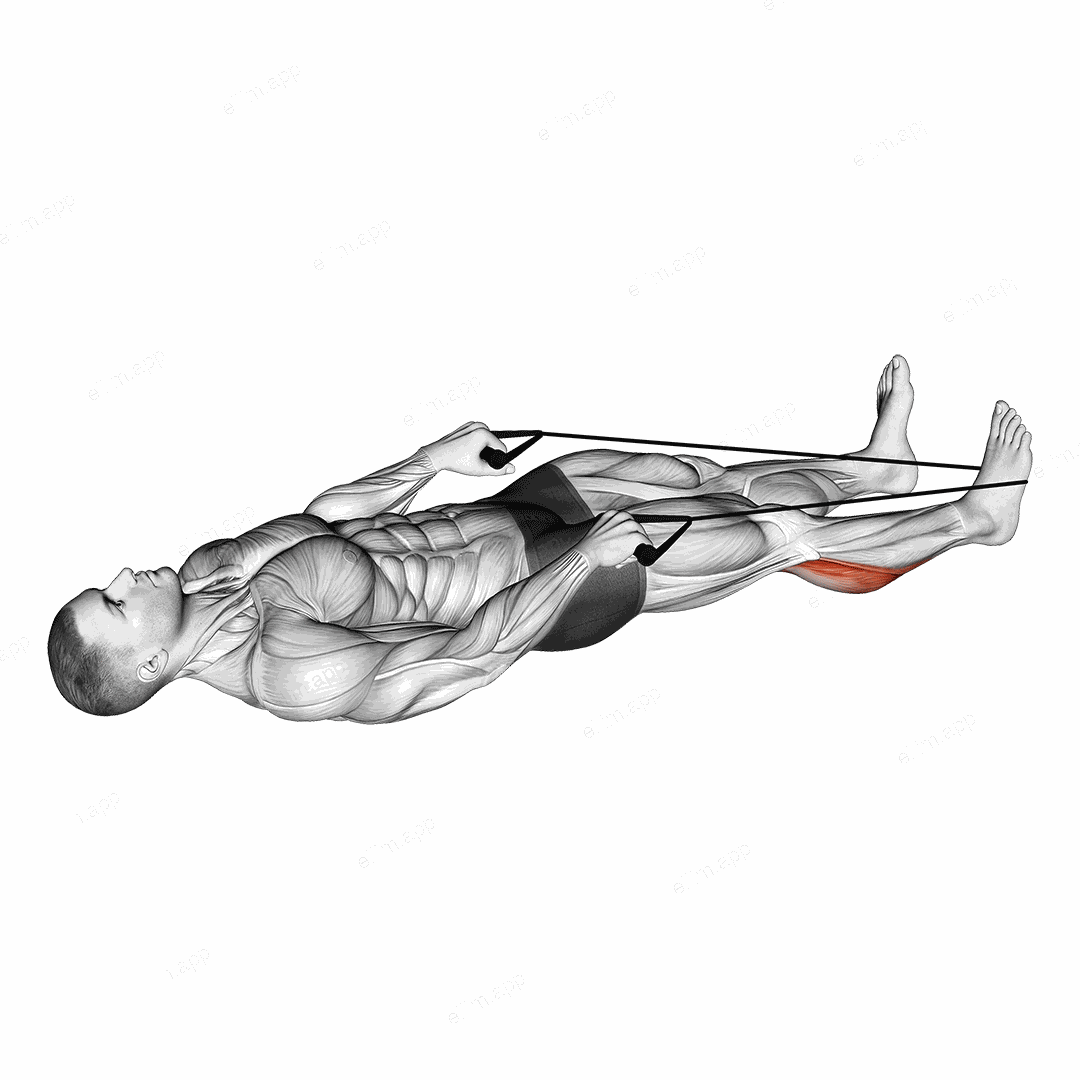 Calf Stretch with Rope exercise targeting Calves and Gastrocnemius