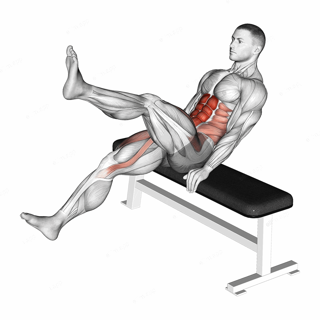 Seated Flutter Kick exercise targeting Waist and Iliopsoas