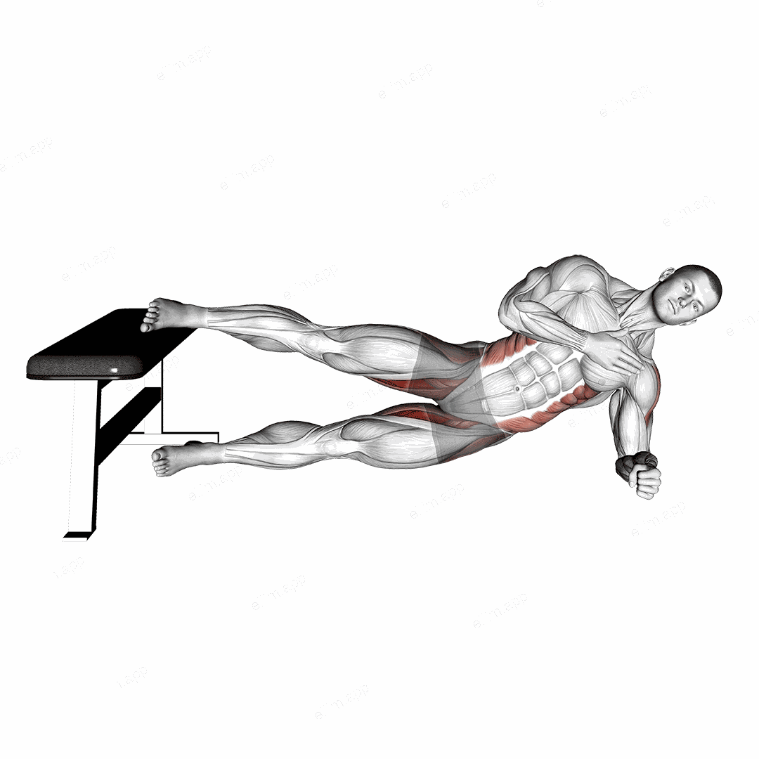 Side Plank Hip Adduction exercise targeting Hips and Adductor Brevis