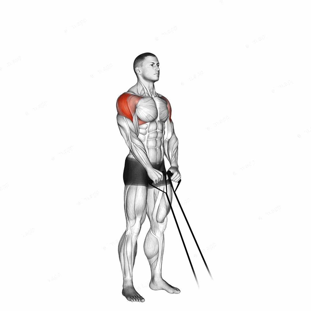 Band Y raise exercise targeting Shoulders