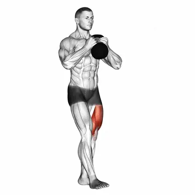 Kettlebell Pistol Squat exercise targeting Thighs and Gluteus Maximus