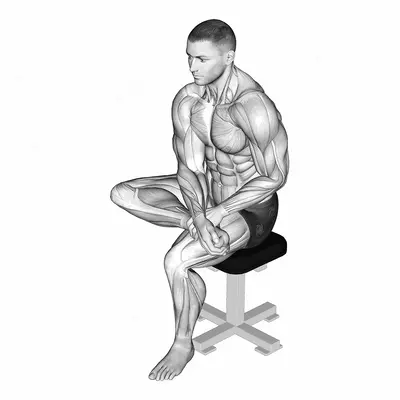 Seated Toe Flexor And Foot Everter Stretch exercise targeting Calves