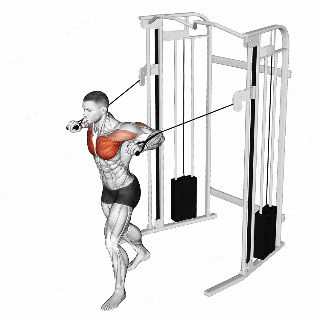 Cable Standing Chest Press exercise targeting Chest and Pectoralis Major Clavicular Head