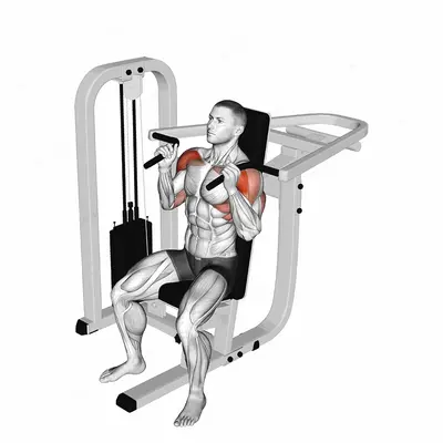 Lever Seated Hammer Grip Shoulder Press exercise targeting Shoulders