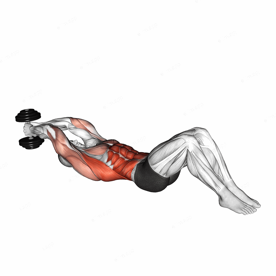 Dumbbell Lying Woodchop exercise targeting Waist