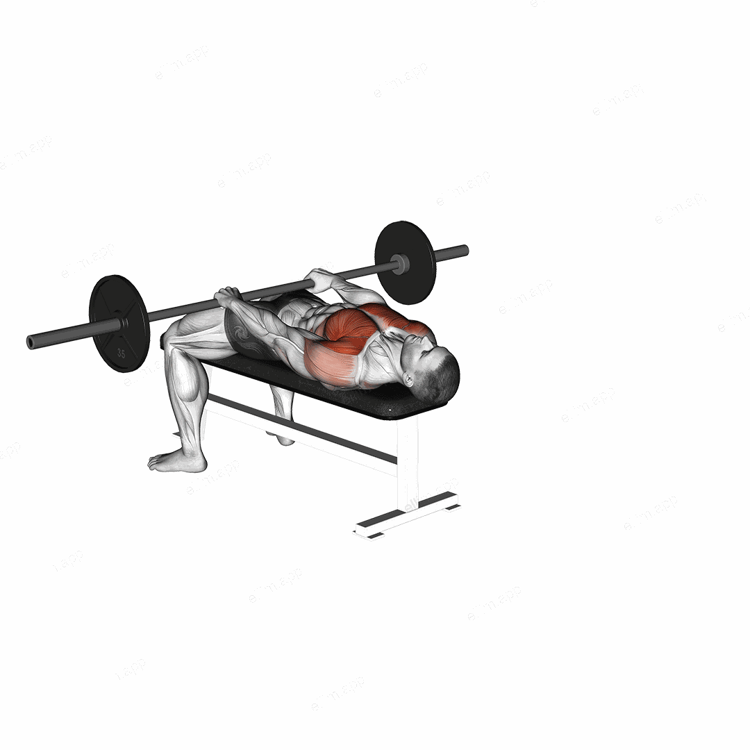Barbell Front Raise and Pullover exercise targeting Chest and Pectoralis Major Clavicular Head
