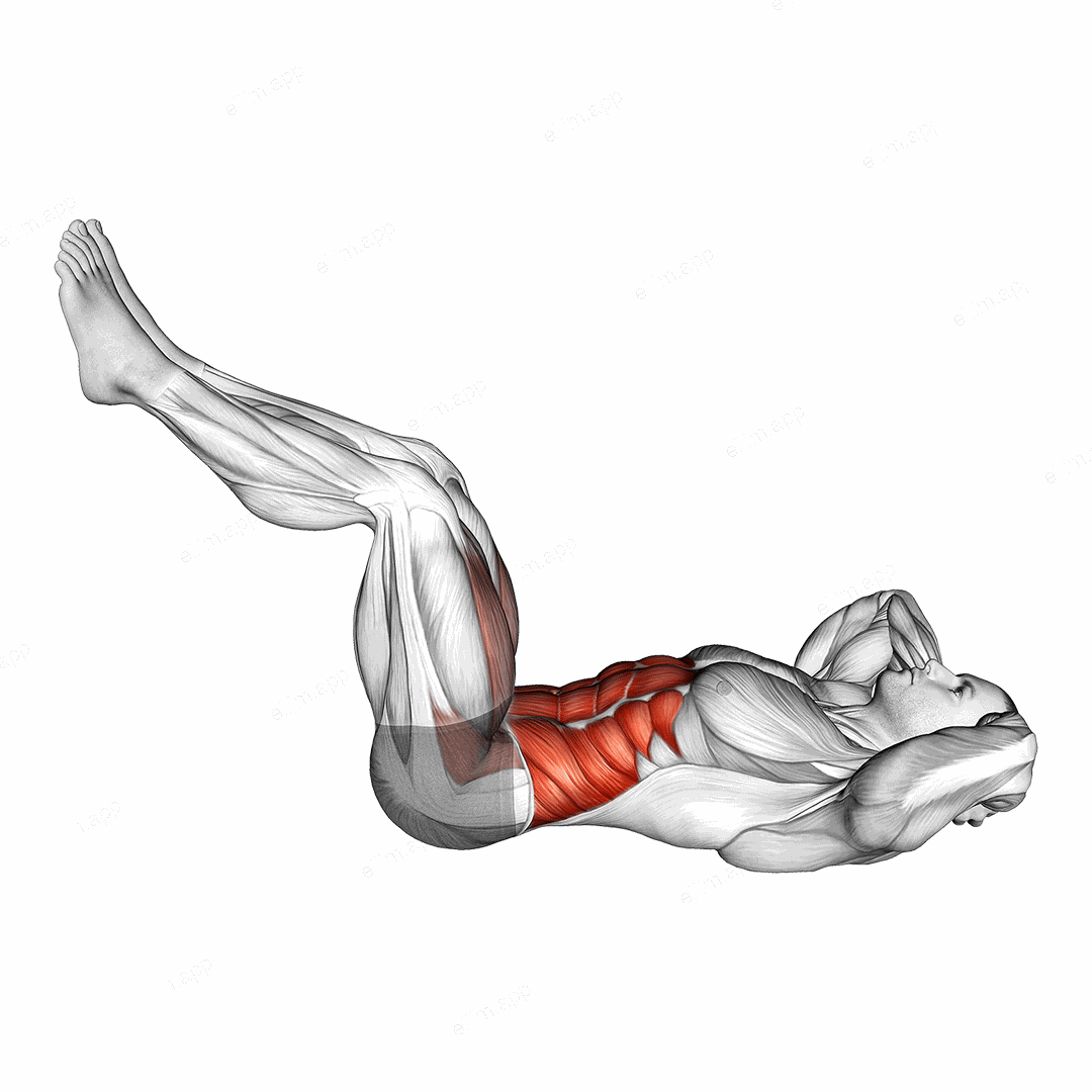 Twist Crunch (Legs Up) exercise targeting Waist and Obliques