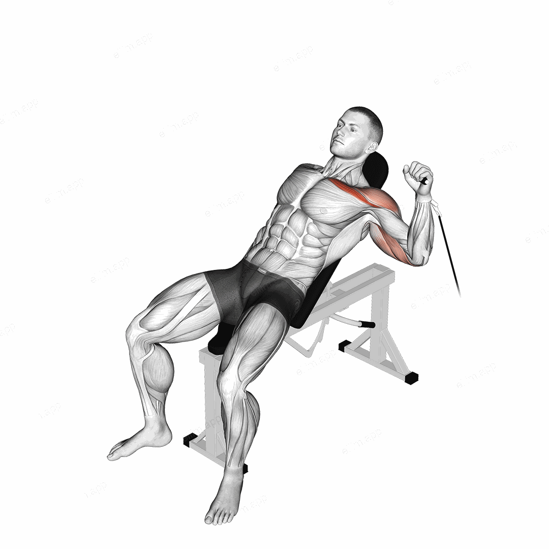 Cable One Arm Incline Press exercise targeting Chest and Pectoralis Major Clavicular Head