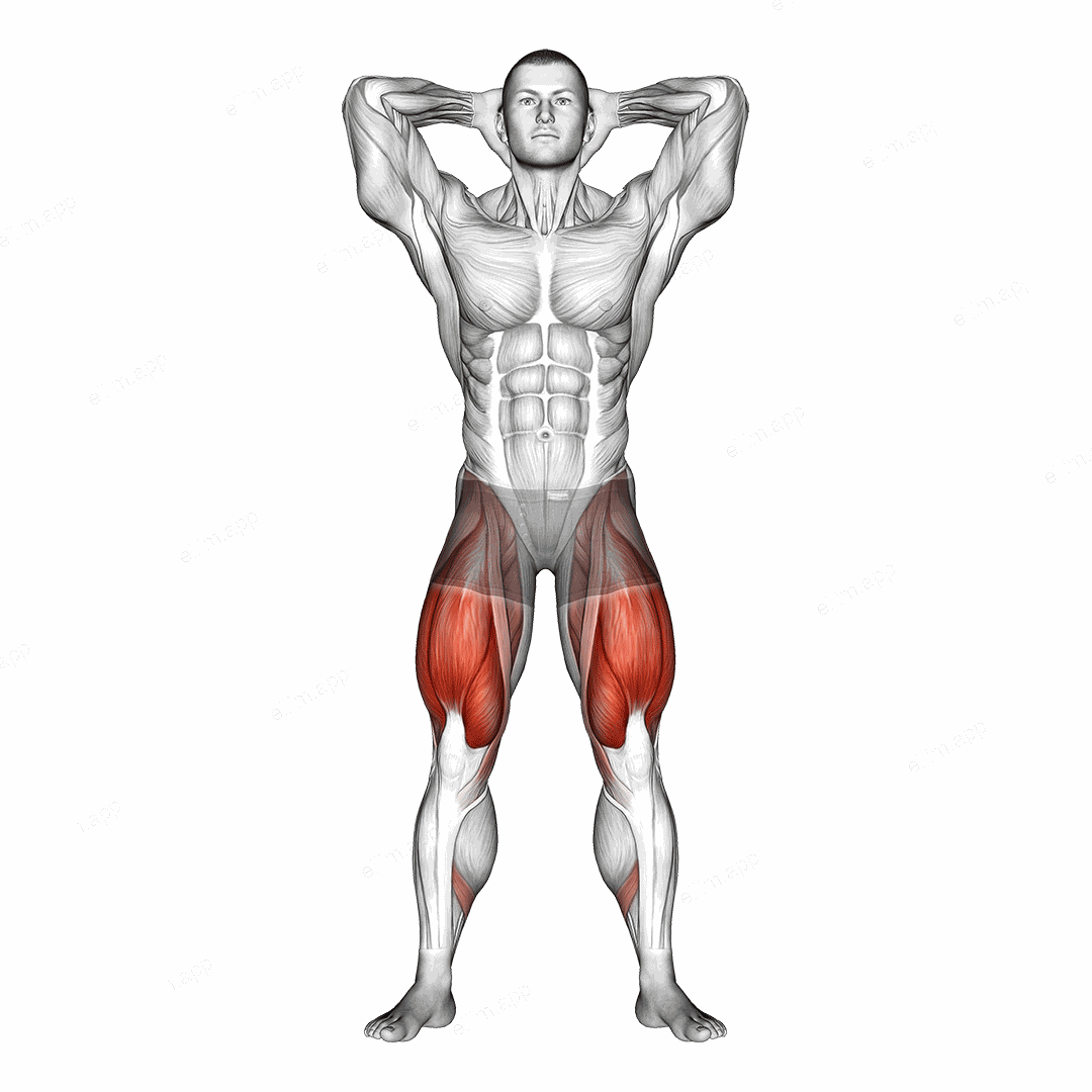 Prisoner Squat exercise targeting Thighs