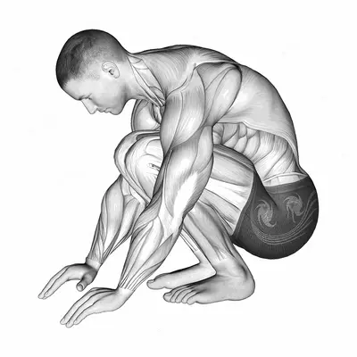 Squatting Achilles Stretch exercise targeting Calves