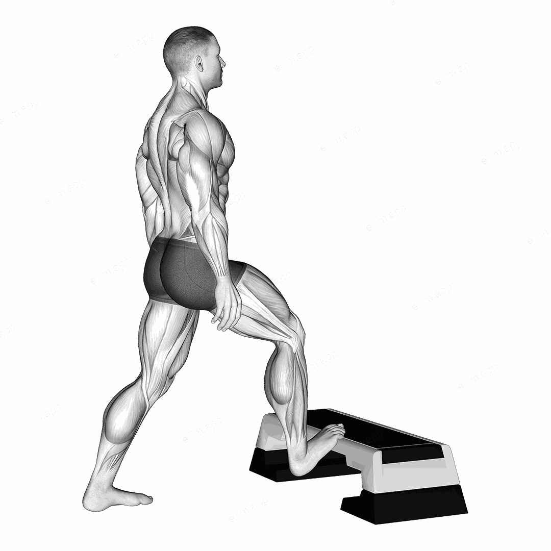 Standing Toe Up Achilles Stretch exercise targeting Calves