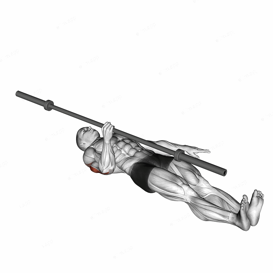 Barbell One Arm Floor Press exercise targeting Upper Arms and Triceps Brachii