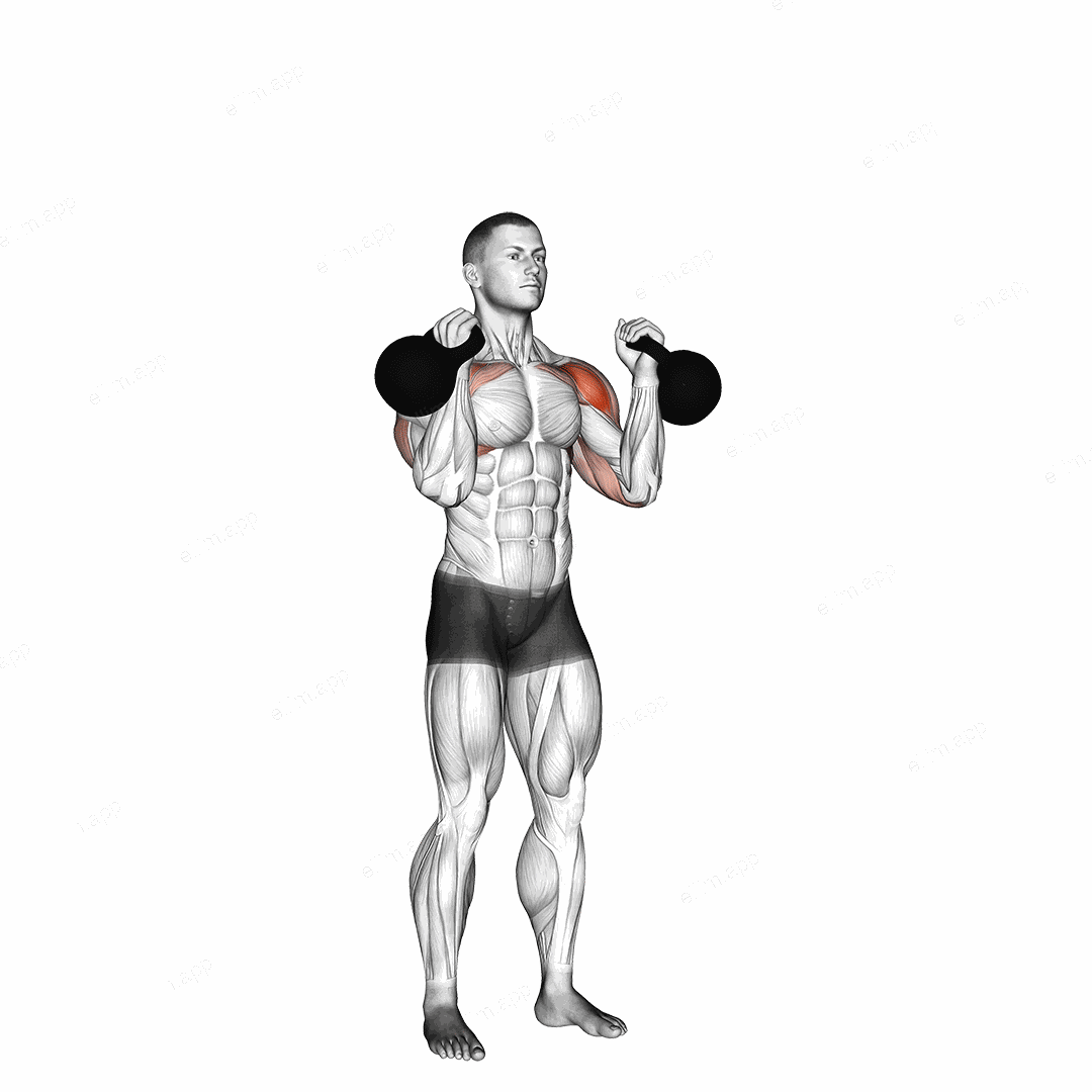 Kettlebell Alternating Press exercise targeting Shoulders and Deltoid Anterior