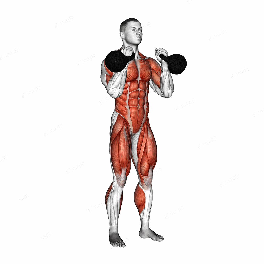 Kettlebell Double Jerk exercise targeting Shoulders