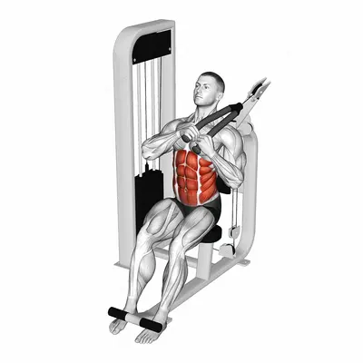 Lever Seated Right Side Crunch exercise targeting Waist