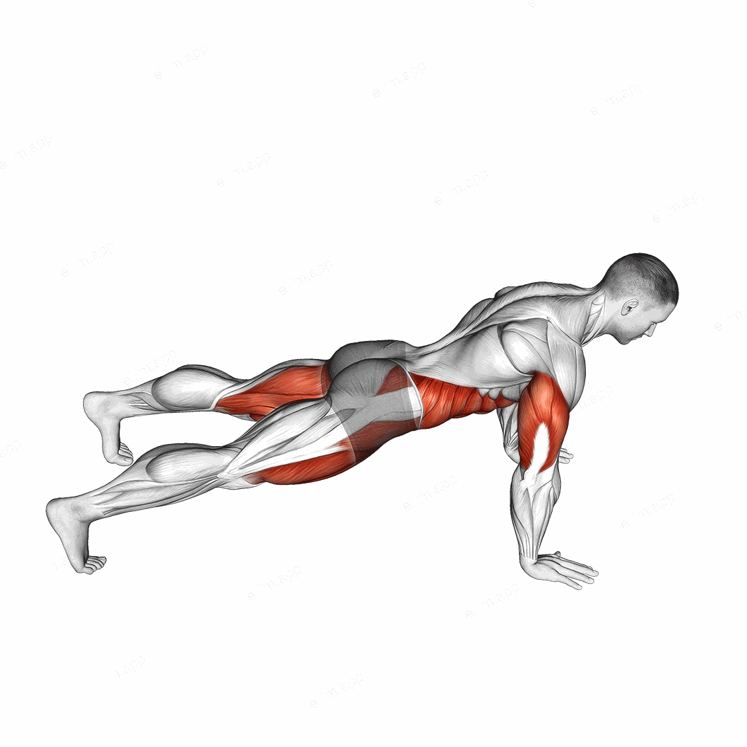 Kick Through Push-up exercise targeting Plyometrics