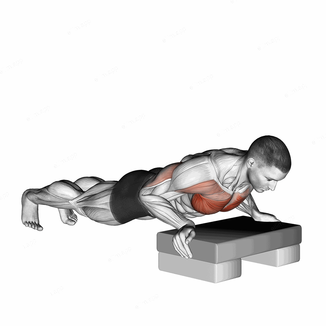 Incline Push up exercise targeting Chest