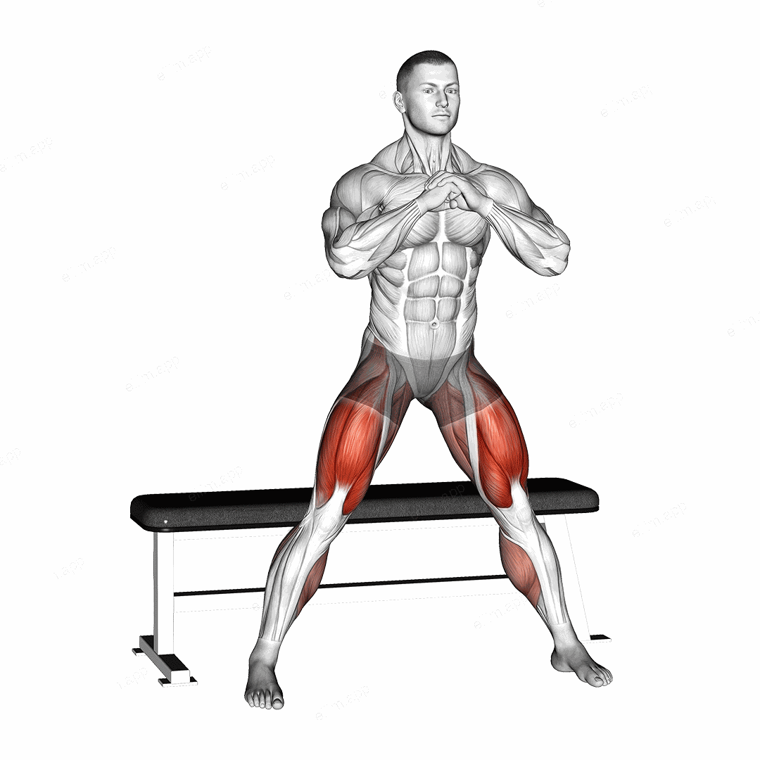 Side Bench Squat exercise targeting Thighs
