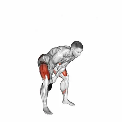 Kettlebell Swing to Goblet Squat exercise targeting Thighs