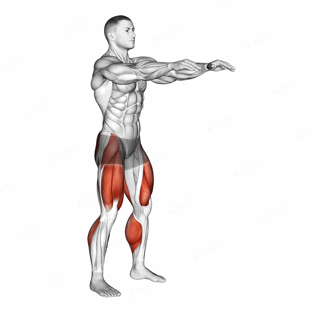 Full Squat Mobility exercise targeting Gluteus Maximus and Quadriceps