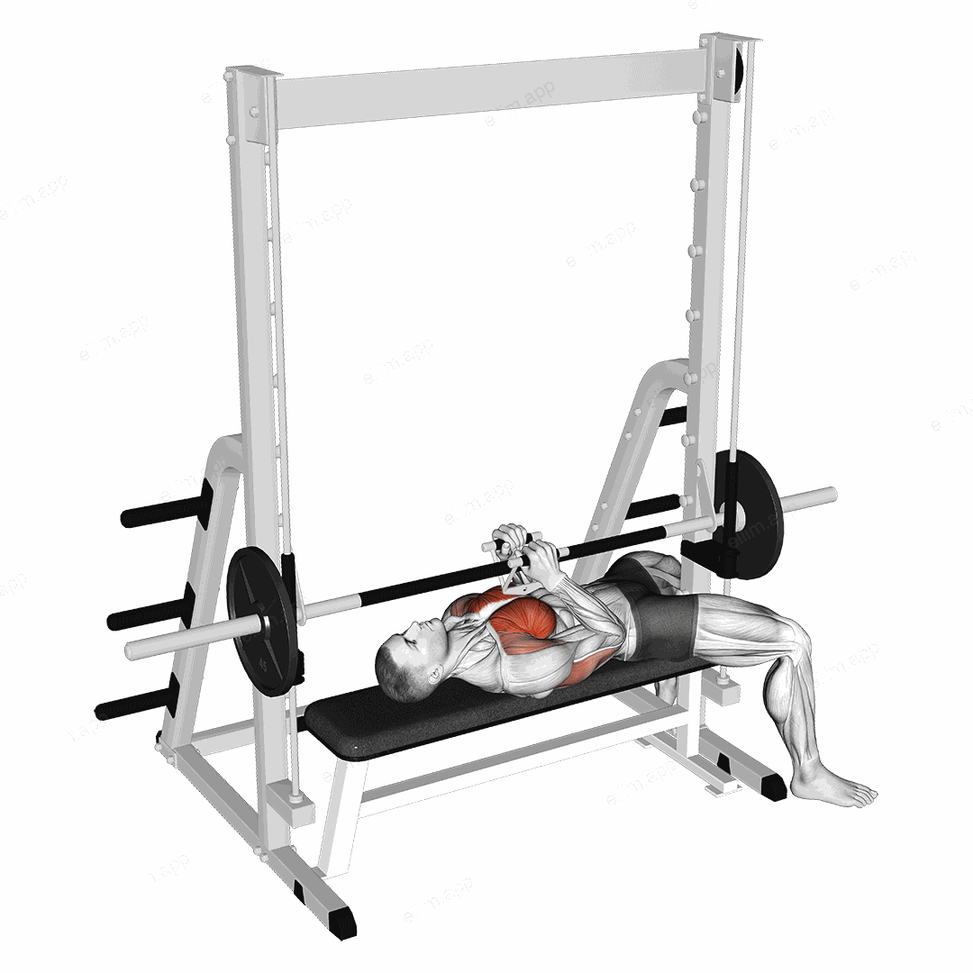 Smith Hex Press exercise targeting Chest and Pectoralis Major Sternal Head