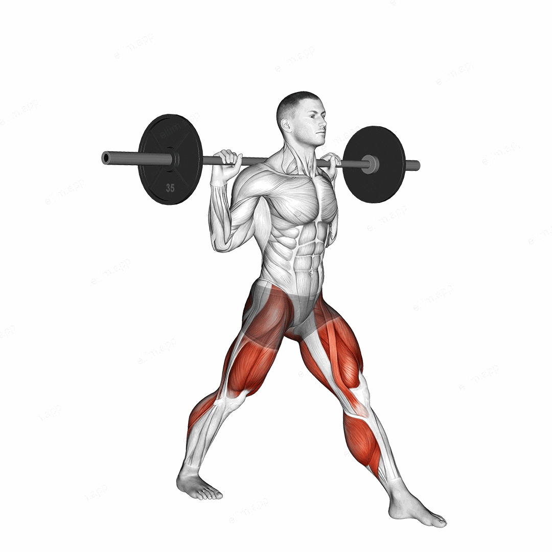 Barbell Split Jump exercise targeting Plyometrics