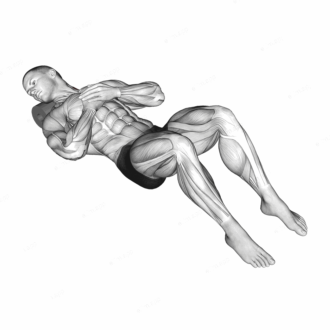 Roll Neck Rotation Lying on Floor exercise targeting Neck