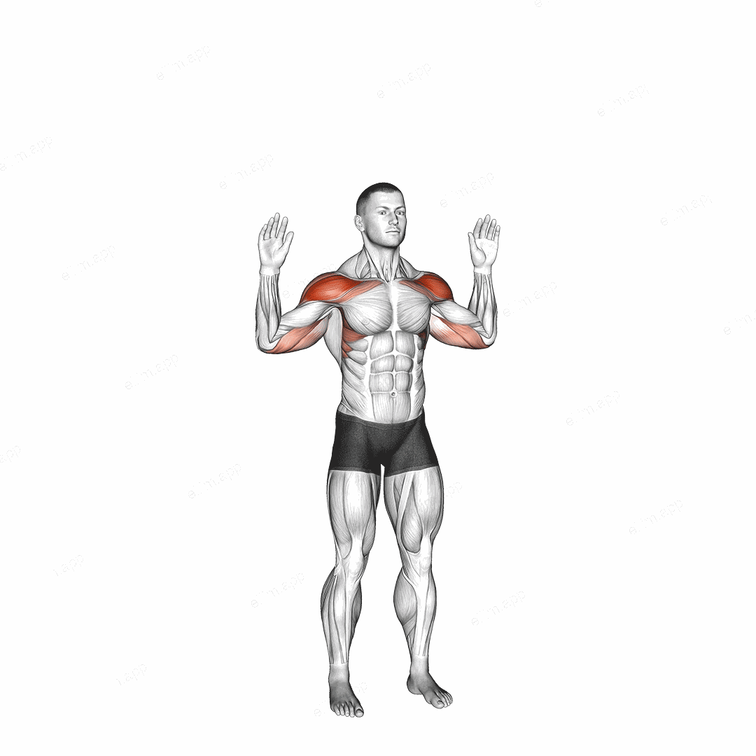 Bodyweight Standing Military Press exercise targeting Shoulders