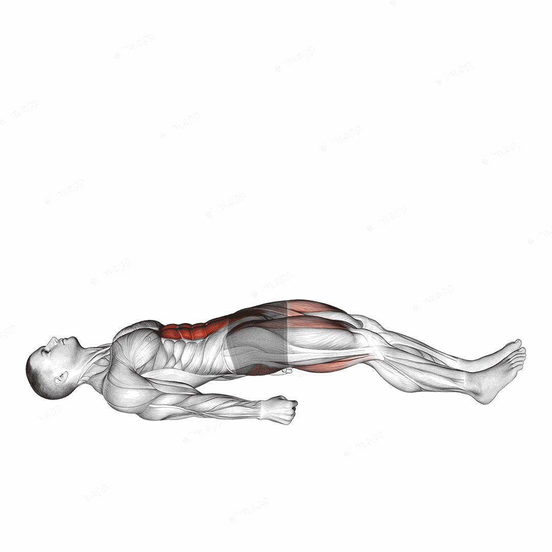 Lying Straight Leg Marches exercise targeting Gluteus Maximus and Iliopsoas
