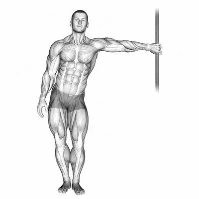Leaning Abductor Stretch exercise targeting Hips