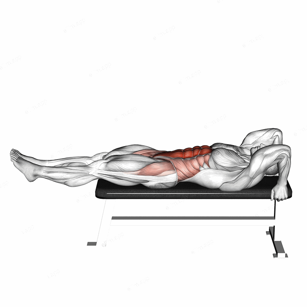 Lying leg hip raise exercise targeting Waist