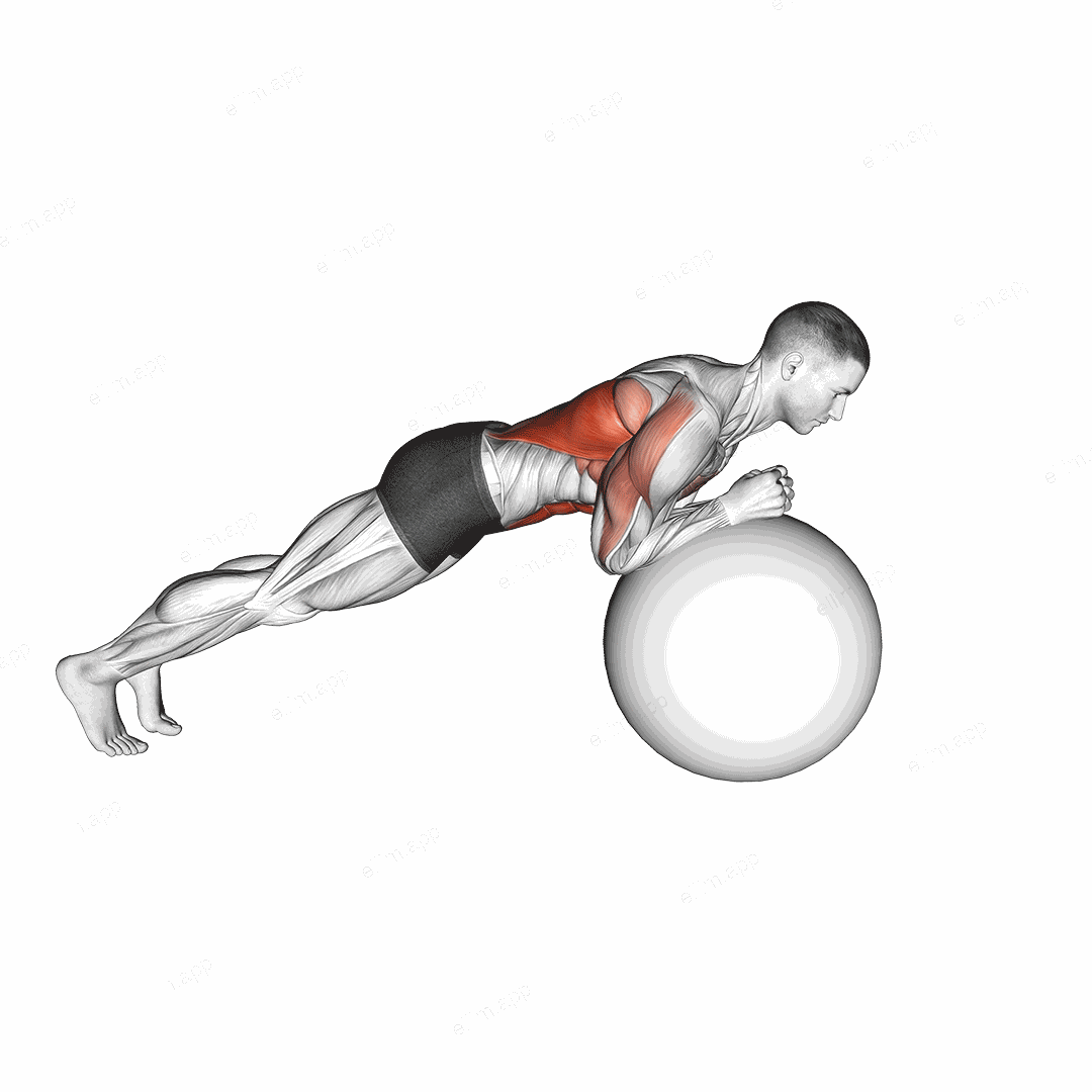 Exercise Ball Body Saw exercise targeting Waist