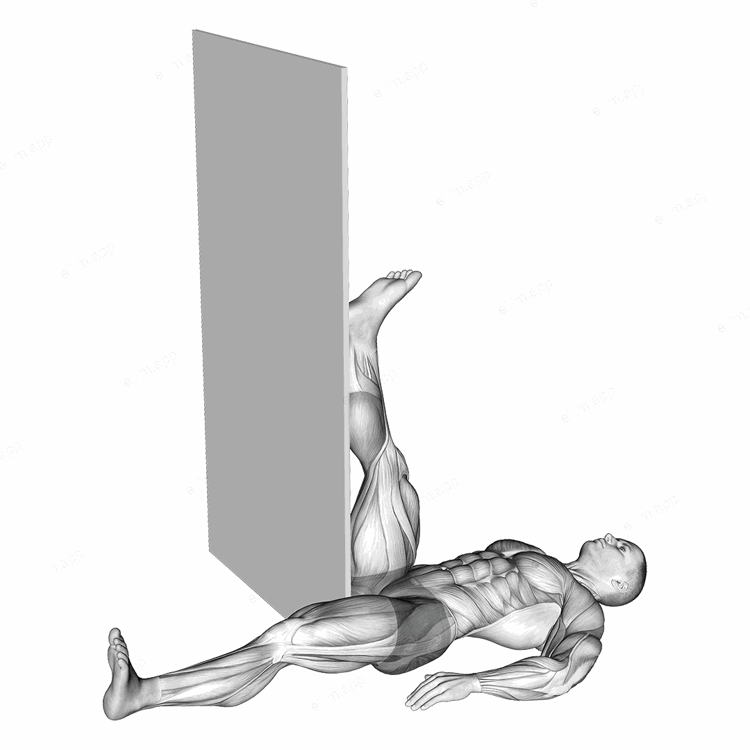 Recumbent Knee Flexor Stretch exercise targeting Thighs