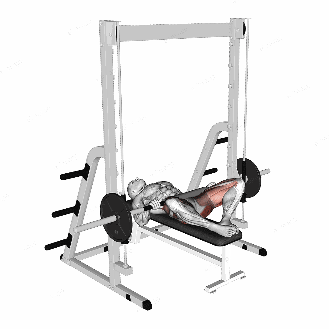 Smith Frog Hip Thrust exercise targeting Hips