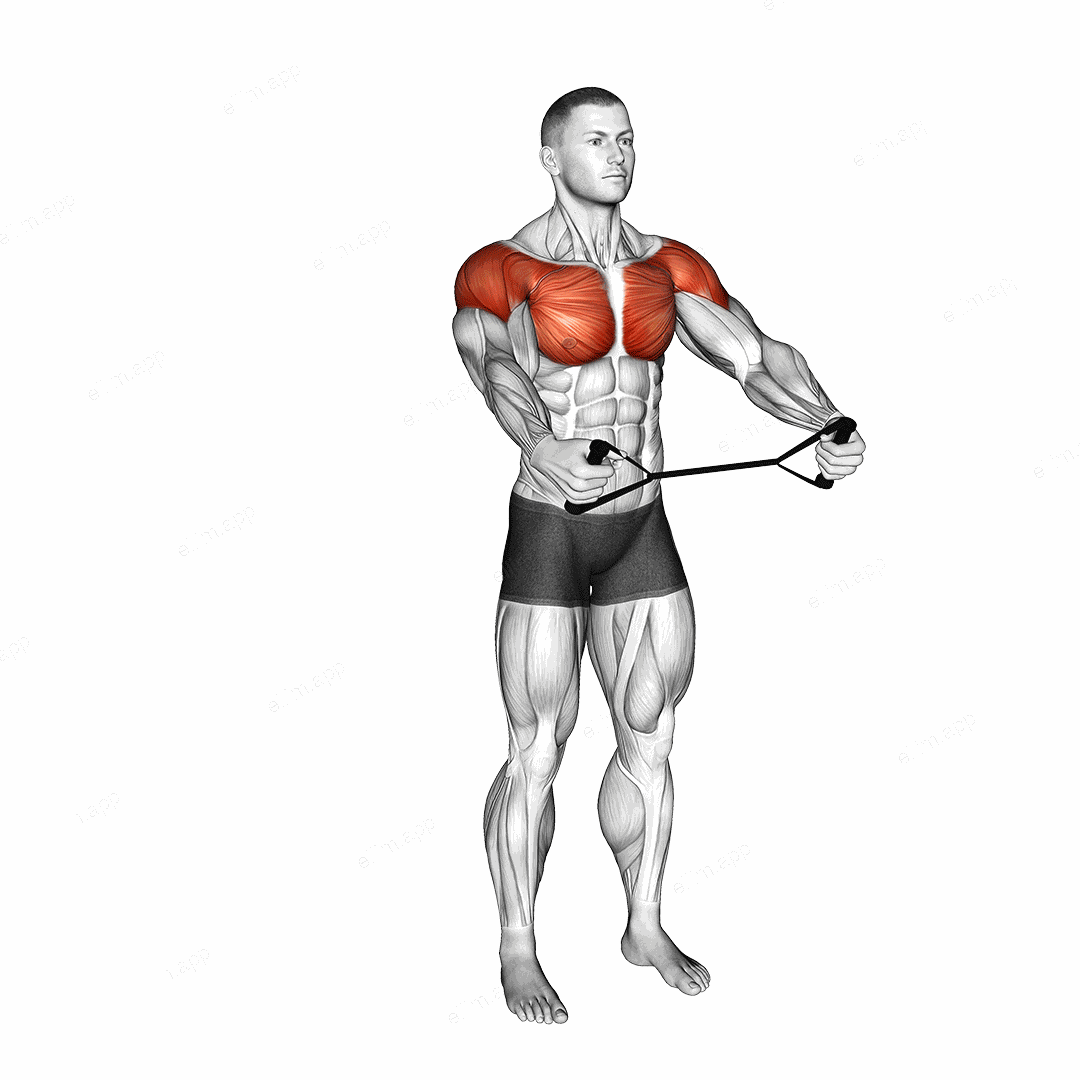 Band Warm-up Shoulder Stretch exercise targeting Chest and Deltoid Anterior