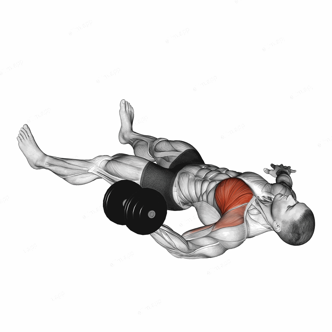 Dumbbell One Arm Floor Fly exercise targeting Chest and Pectoralis Major Clavicular Head